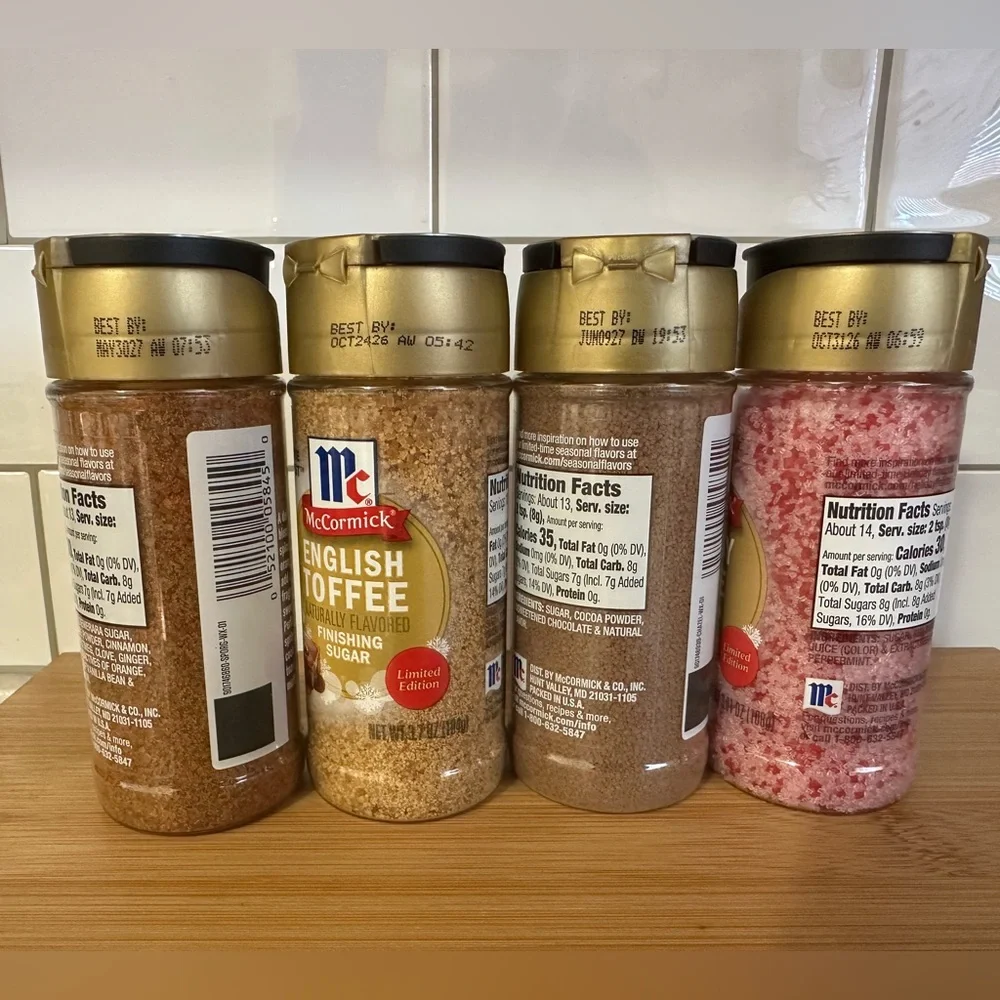 McCormick Winter Finishing Sugars‎ Lot Of 4 2025 New Limited Edition Holiday